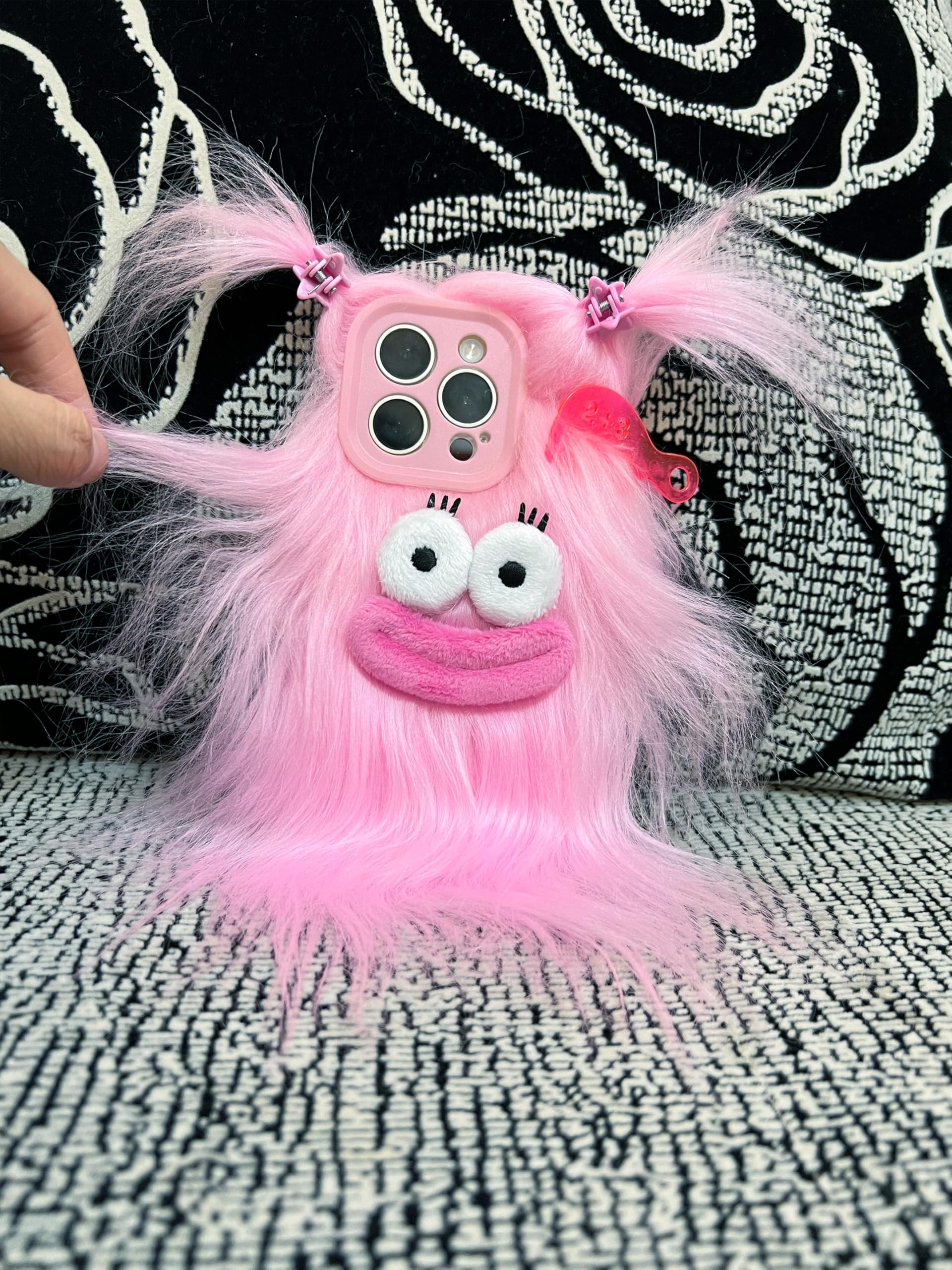 Amazon.com: Aeilene Pink Furry Phone Case for iPhone 11, Cute DIY