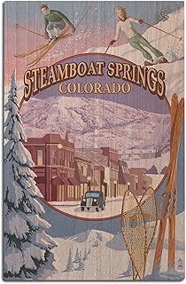 Steamboat Springs, Colorado, Montage Birch Wood Wall Sign (12x18 Rustic Home Decor, Ready to Hang Art)