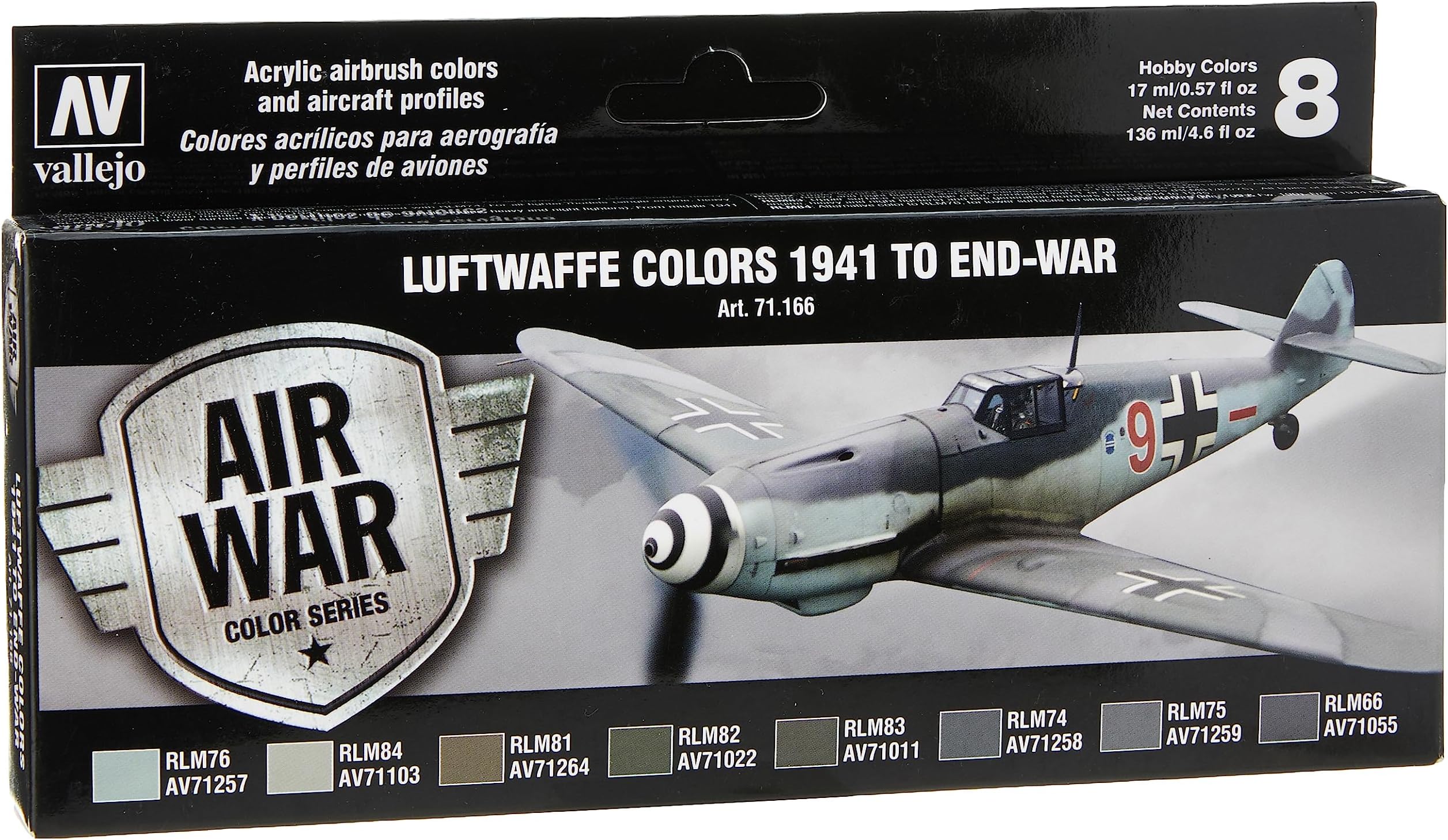 Vallejo RLM II Set Model Air Watercolor Paint, 17ml