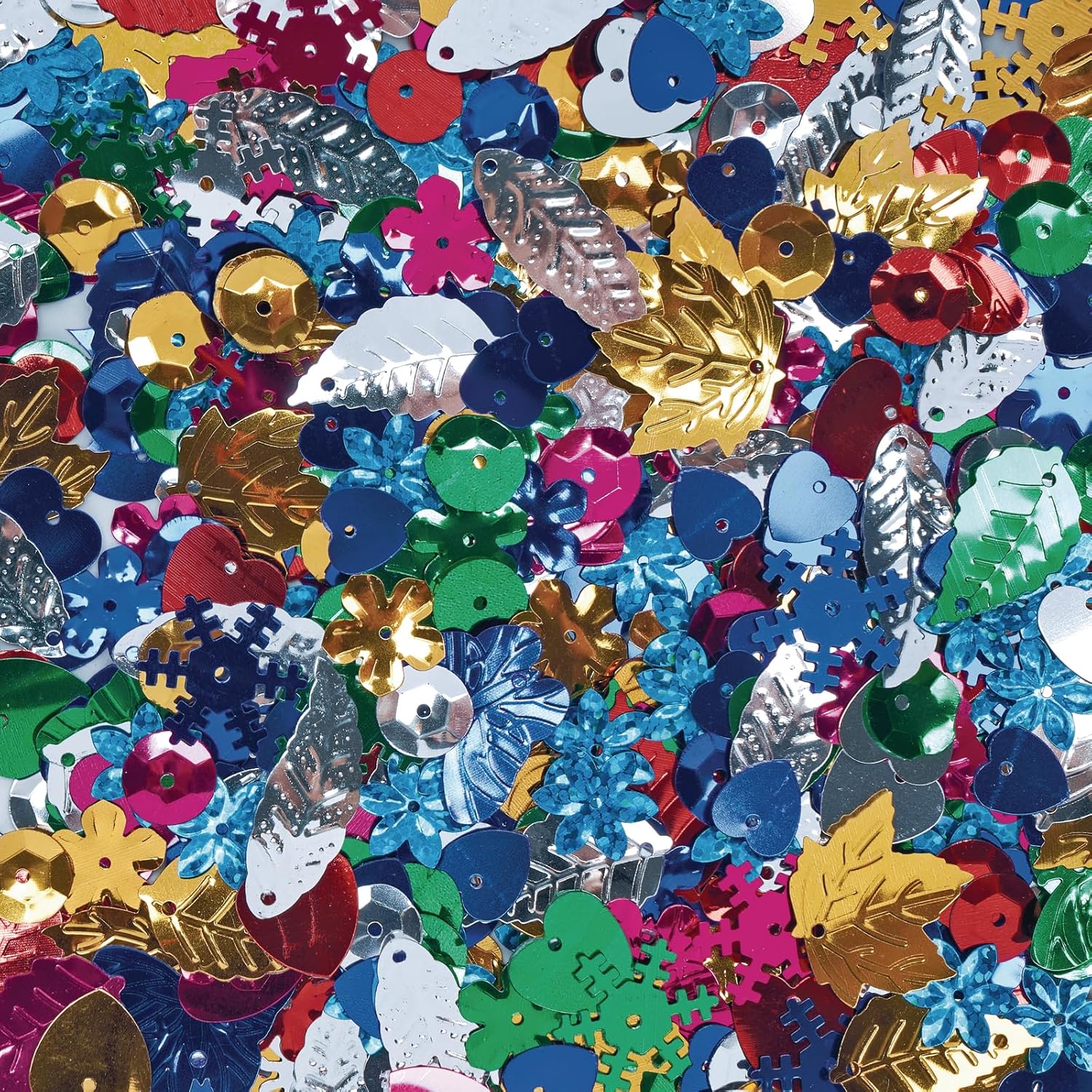 Colorations® Sequins & Spangles Variety Pack, 1lb Value Bag, Great for Crafts, Collaging, Decorating, Even Add to Slime, Bright and Colorful, Make Your Crafts Shimmer & Shine, Assorted Colors & Sizes