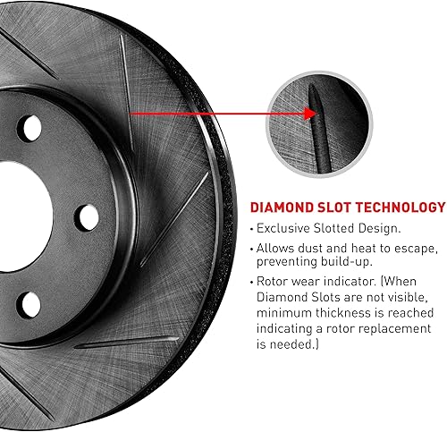 Miniatura 3 de R1 Concepts Para 1993-1998 Toyota Supra Delantero Trasero Negro Zinc Diamante Ranurado Rotores De Freno