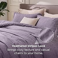 Vista 108 de Bedsure - Juego de edredón tamaño matrimonial de 3 piezas, teñido catiónico azul marino, ropa de cama para todo el año, 1 edredón de 82 x 86