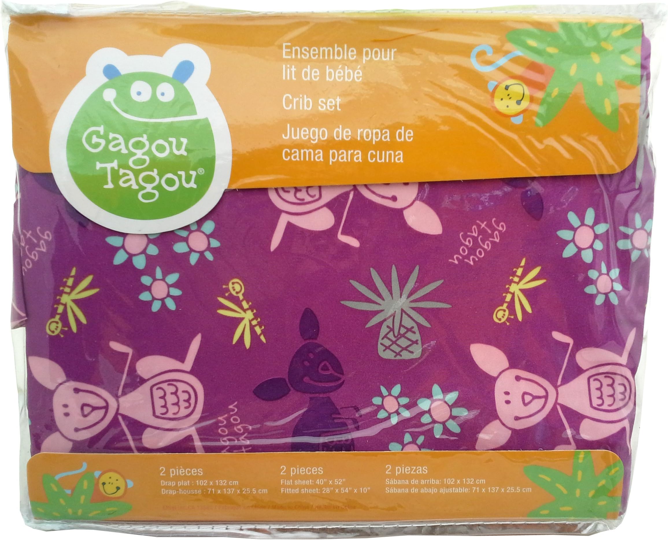 Gagou Tagou 2 Piece Crib Set - Lavender