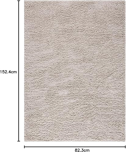 Vista 156 de SAFAVIEH Venus Shag Collection - Alfombra decorativa, 2 pies 7 pulgadas x 5 pies, color marfil, diseño sólido, no desprende pelusa y de fácil