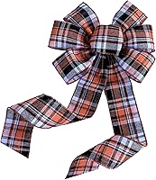 Vista 36 de Lazo de corona de cinta de arpillera natural - 10 pulgadas de ancho, colas de 18 pulgadas de largo, decoración de árbol de Navidad, casa de campo