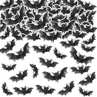 40 PCS Black Edible Wafer Paper Halloween Bat Cupcake Picks and Toppers - Edible Cake Decorations for Halloween and Baby Showers