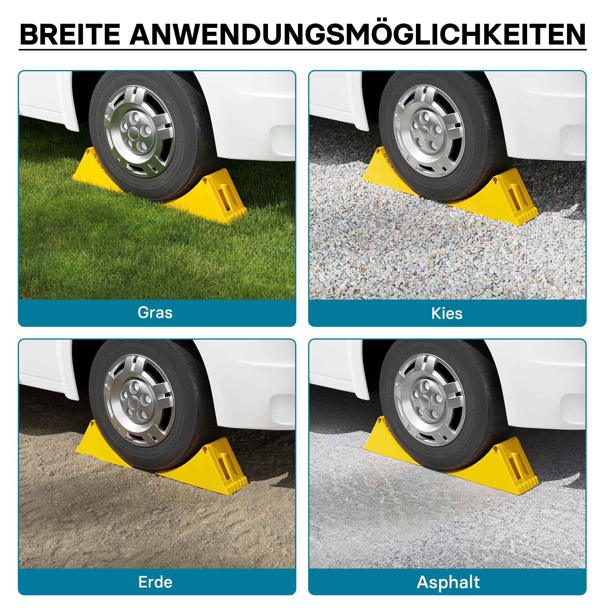 Rampe D'Accès Voiture XPOtool - Lot De 2 - 700x200x78mm - Capacité 3.5t - PP Robust - Pour Camping-car Remorque