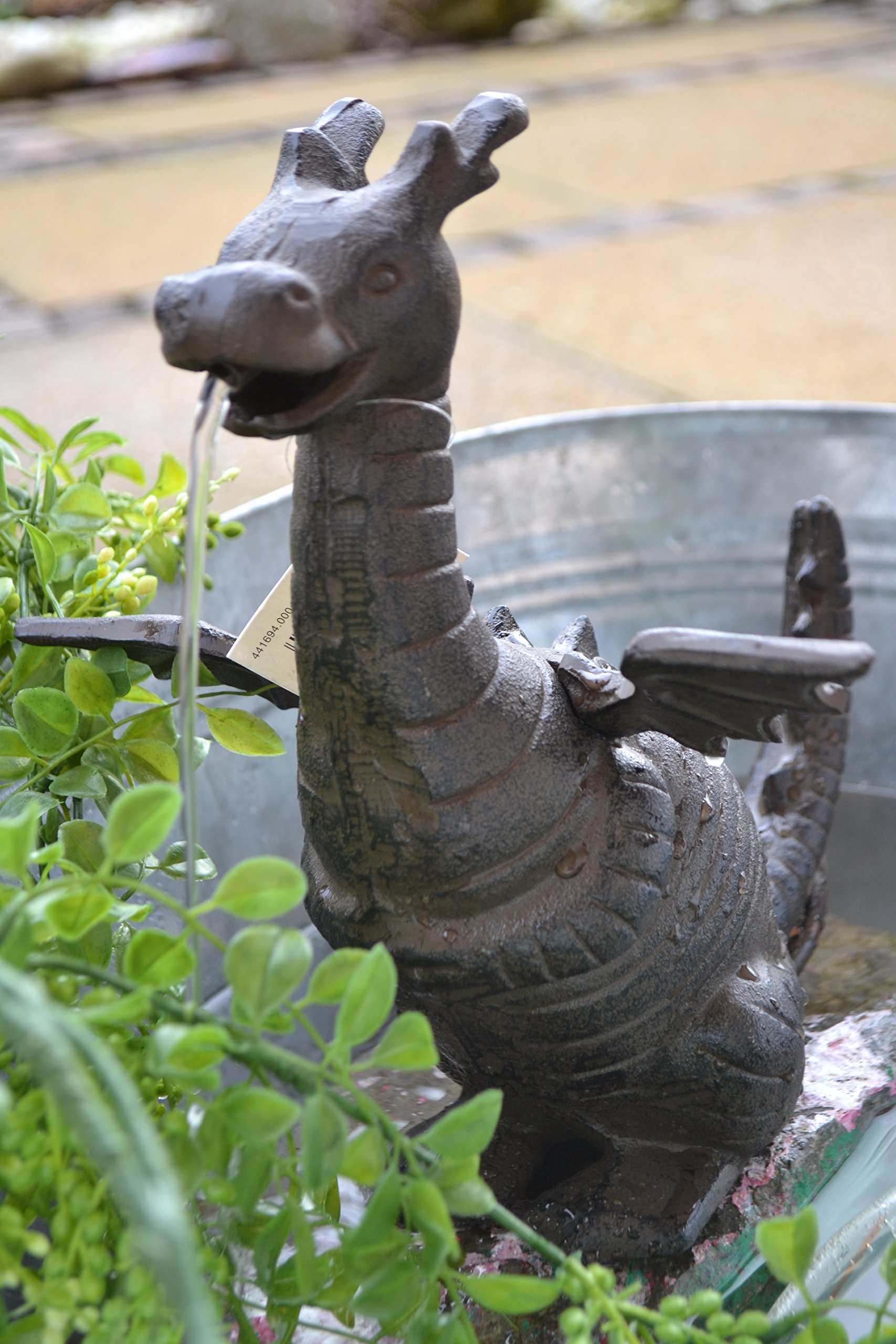 Gargouille dragon en fonte avec pompe pour bassin