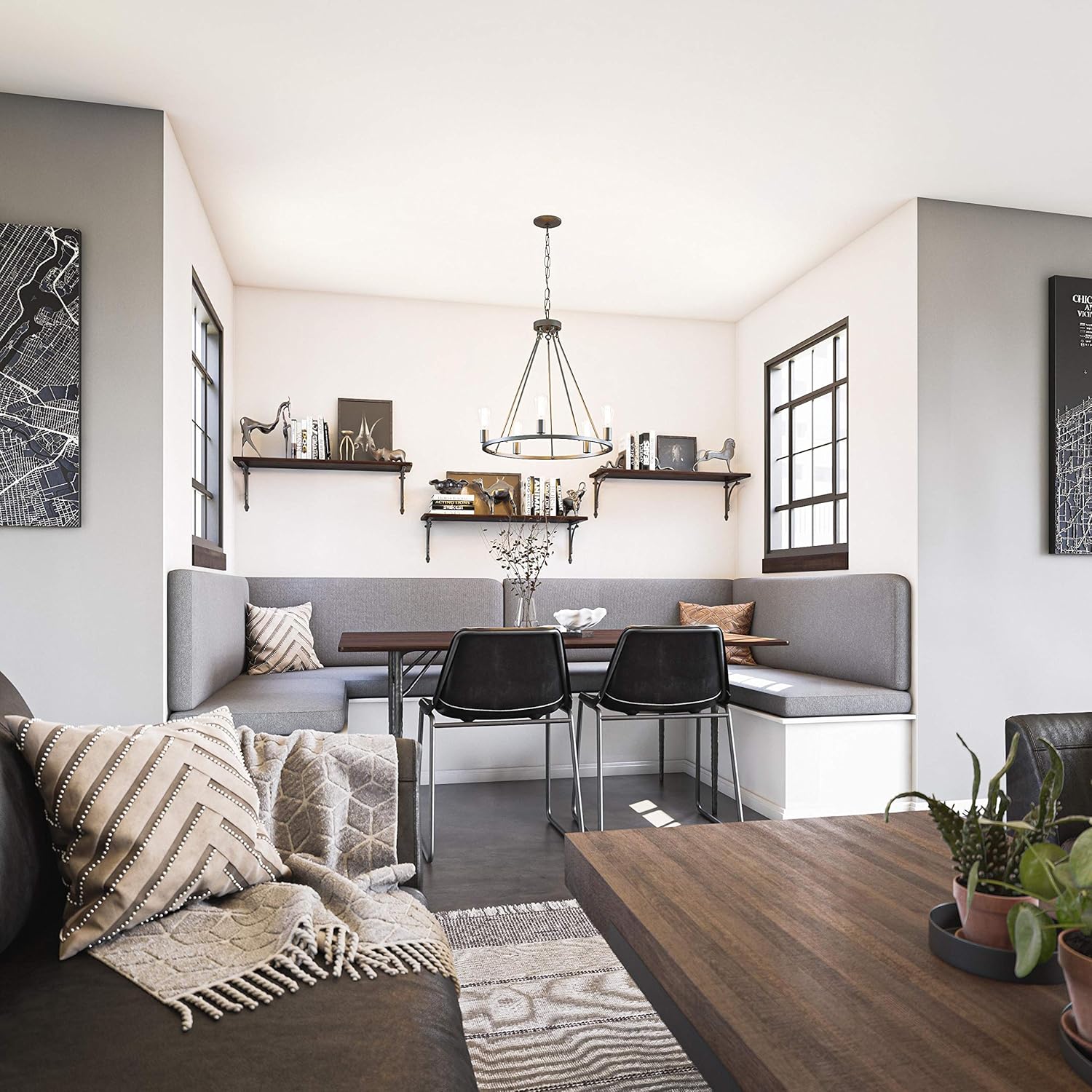 Crazy Clearance Kenroy Home 93565FGRPH Hixon Chandeliers, Medium, Forged Graphite