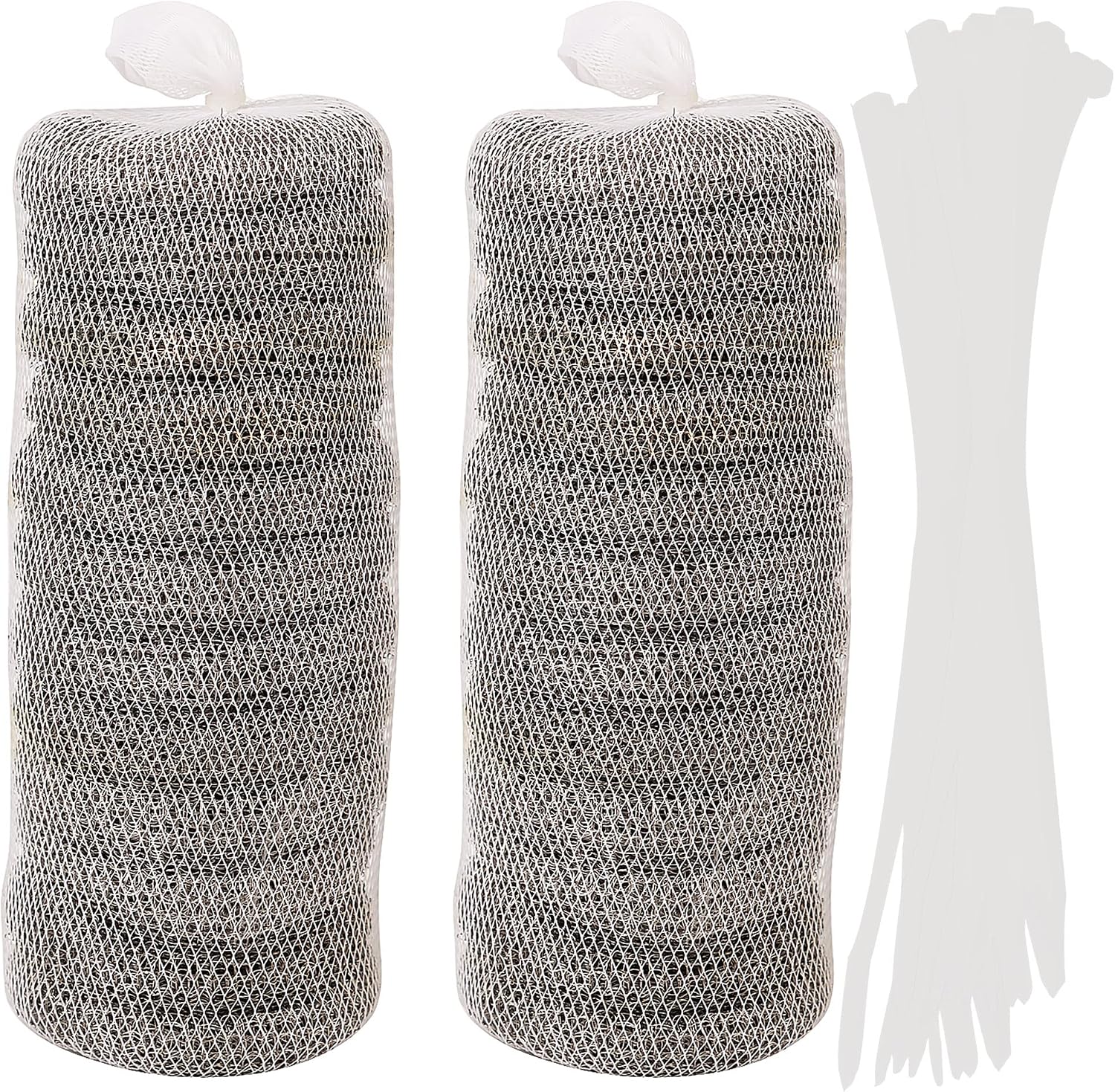 24 PCS Lint Traps LVYOUIF Stainless Steel Washing Machine Lint Snare Traps, Washer Hose Lint Traps with 24 PCS Cable Ties, Laundry Mesh Washer Sink Drain Hose Screen Filter