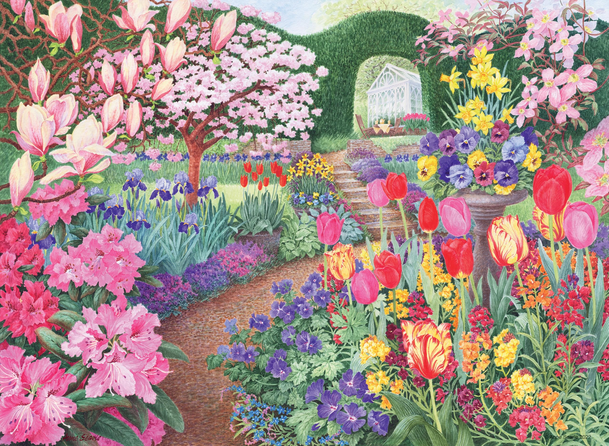 Ravensburger Happy Days Glorious Gardens Puzzle 4 x 500 pièces pour Adultes et Enfants à partir de 10 Ans