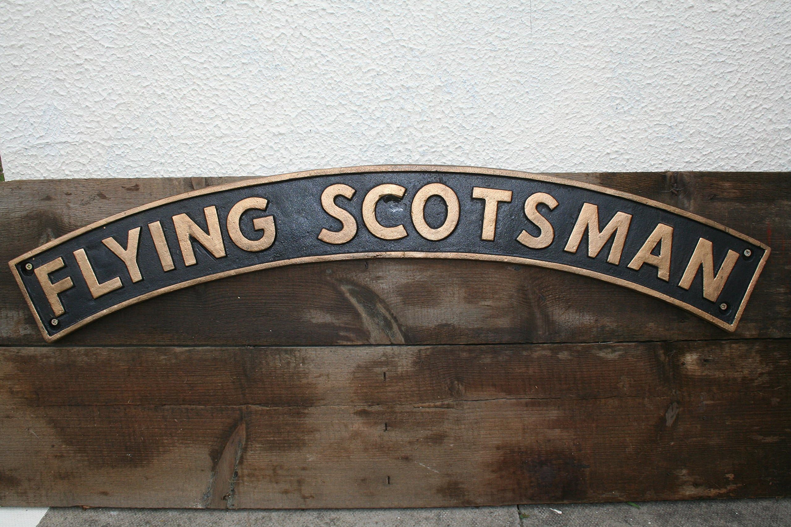Flying Scotsman Nameplate Train Sign 88cm Cast Iron Famous Kings Cross To Edinburgh Route 2016 UK Tour