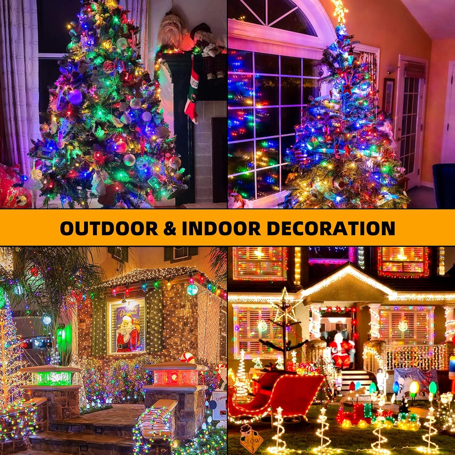 1000 LED 328ft 11 Modes with Timer Remote Christmas String Lights IP55 Outdoor Waterproof UL Certificated Indoor Fairy Lights Garden Patio Christma Trees Parties Wedding Decoration Two-Color