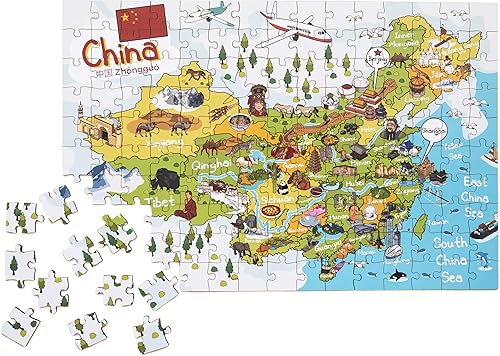 Miniatura 5 de China Map Rompecabezas de madera 152 piezas, 15x10 pulgadas