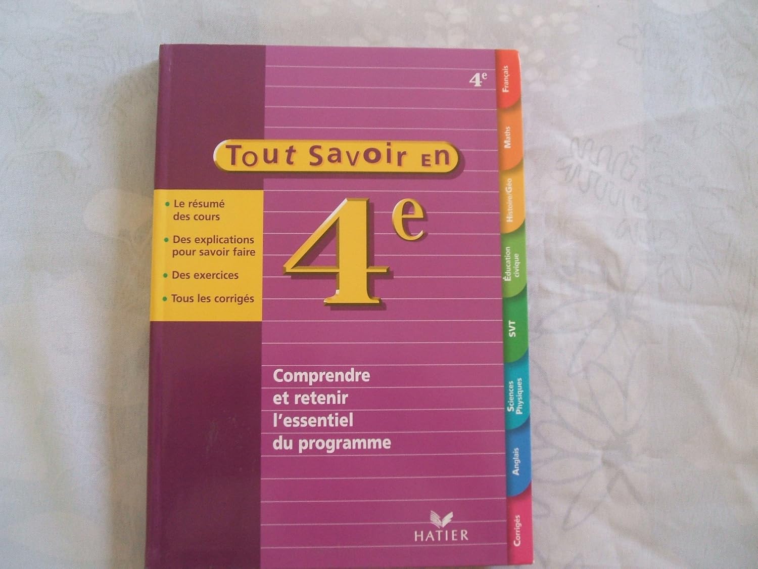 Tout Savoir 4ème Hatier Corrigé