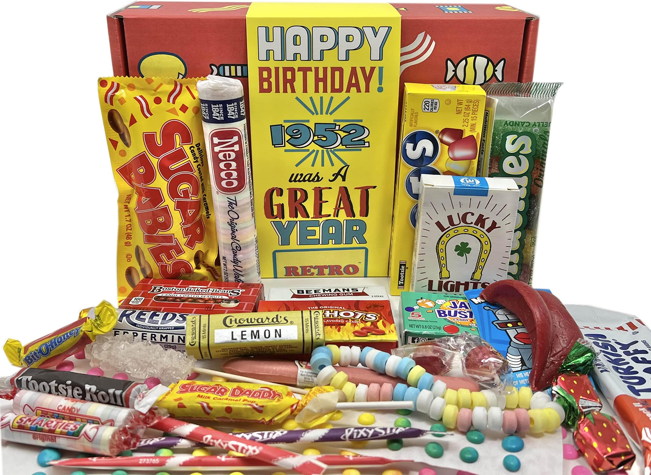 ~ 1952 74th Birthday Gift Box Nostalgic Candy Mix from Childhood for 74 Year Old Man or Woman Born Back in 1952 Jr