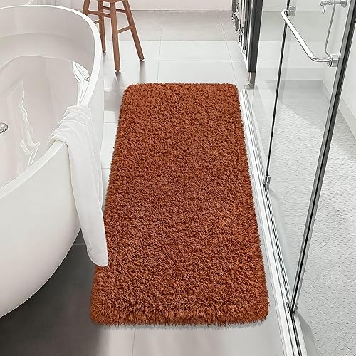 Miniatura 27 de Alfombras de Baño Antideslizantes 24"x16", Alfombrillas de Baño Absorbentes de Secado Rápido, Alfombras de Baño de Microfibra Shaggy, Felpa Extra