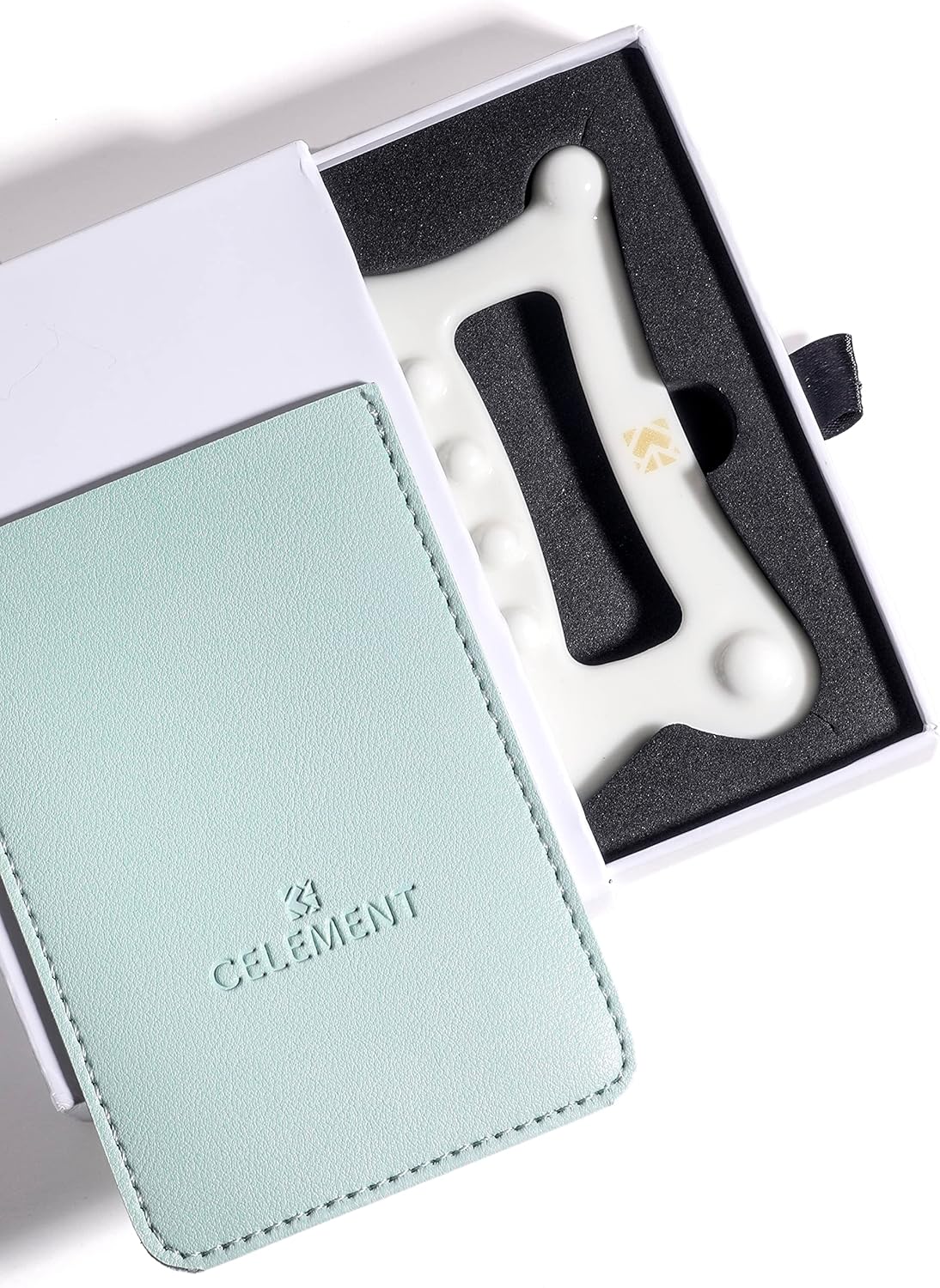 Celement Face & Body Ceramic Gua Sha Tool - Premium Skin Sculpting and Massage Tool for Facial Contouring, Lymphatic Drainage, and Therapy to Lift, Tight, and Decrease Muscle Soreness & Swelling
