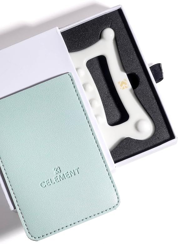 Celement Face & Body Ceramic Gua Sha Tool - Premium Skin Sculpting and Massage Tool for Facial Contouring, Lymphatic Drainage, and Therapy to Lift, Tight, and Decrease Muscle Soreness & Swelling