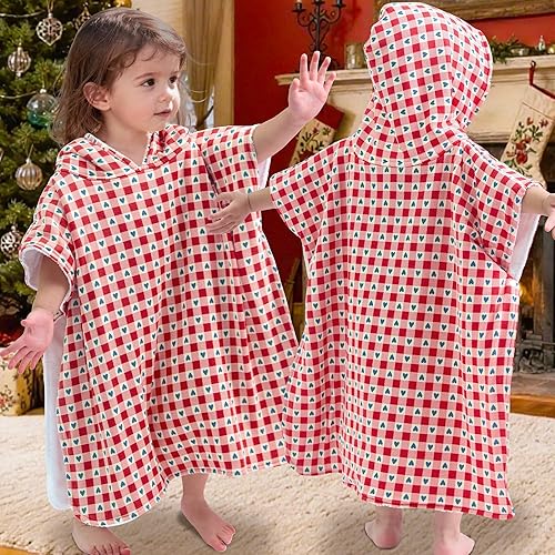 Miniatura 45 de VOOVA & MOVAS Toallas de baño con capucha para niños pequeños (2-6 años, 24 x 48 pulgadas), poncho de algodón para piscina, perfecto para nadar