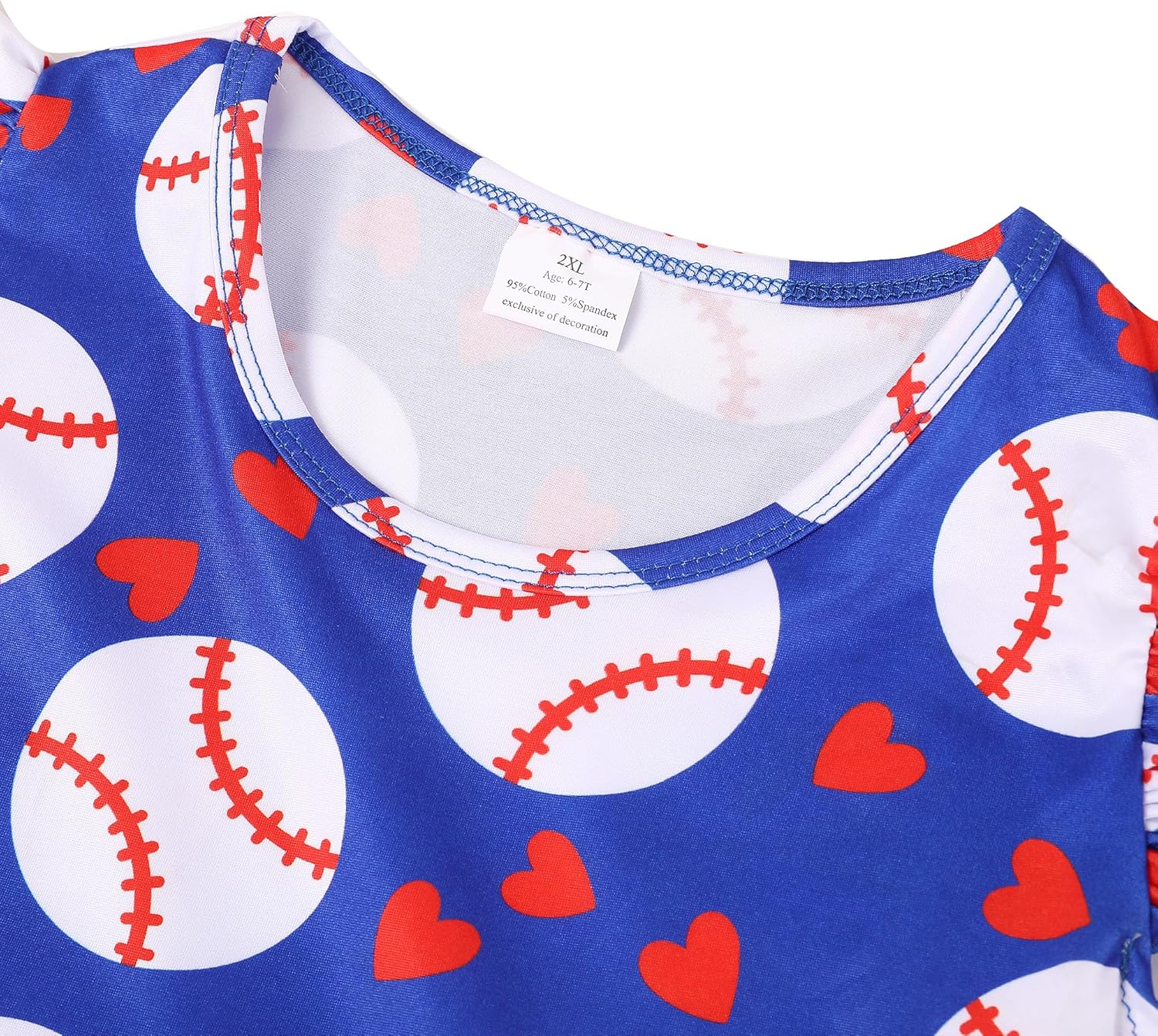 nebljgo Toddler Girls Rugby Short Sleeve Dress Knee Length Dress 2-8Y - Image 2