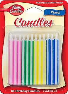 Betty Crocker Pencil Birthday Candles, Multicolor