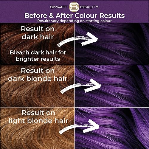 Miniatura 5 de Tinte para el cabello púrpura amatista permanente con cuidado capilar Plex anti-rotura, tinte para el cabello vegano y libre de crueldad, 100%