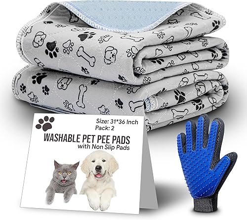 Miniatura 1 de Almohadillas lavables grandes de 65 x 48 pulgadas para perros, almohadilla antideslizante para parto, absorbente y agradable, reutilizable, para