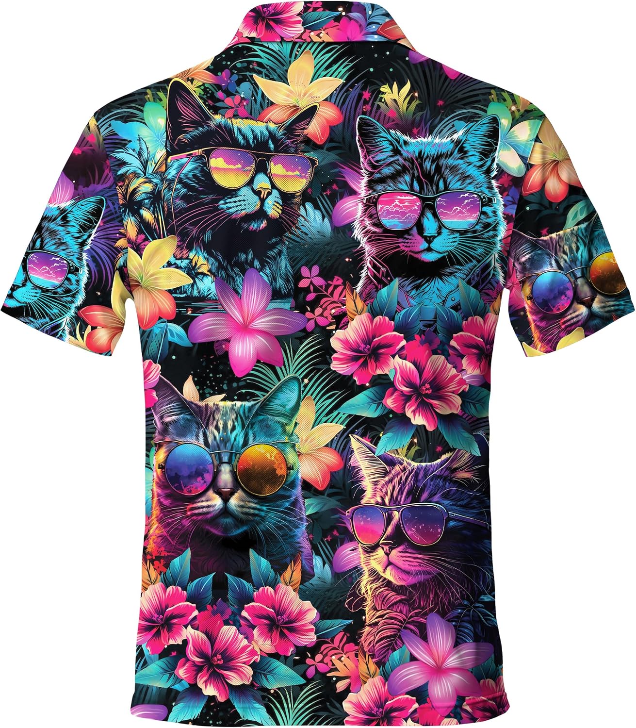 Funny Golf Polo Shirts for Men Tropical Golf Polos Mens Polo Shirts Short Sleeve Button Up Shirt Men PO3