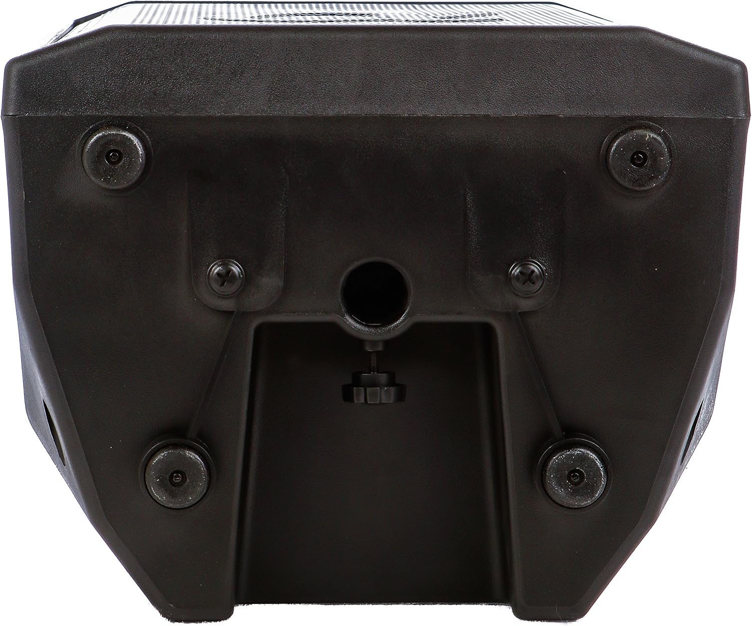 Bottom view of the Alphasonik V815BT Powered DJ Speaker with pole mount socket