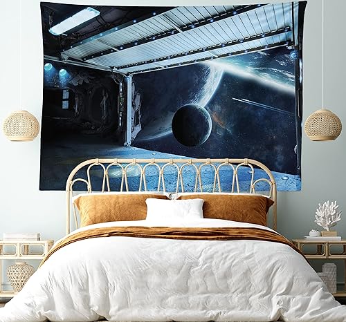 Miniatura 20 de Ambesonne Tapiz gótico, patio con hiedra encantada en la puerta antigua al bosque, colgante de pared ancho para dormitorio, sala de estar, 2-Verde