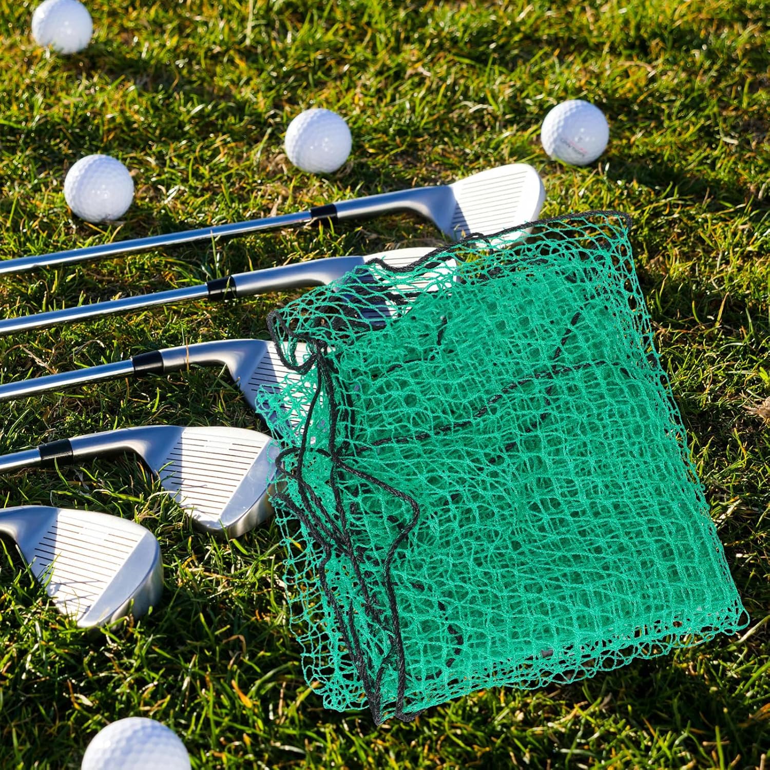 Garneck Backyard Golf Practice Net with Easy Installation and Foldable Pe Material for Outdoor Activities and Travel, Sturdy Baseball Hitting Net for Golf Training and Swing Practice