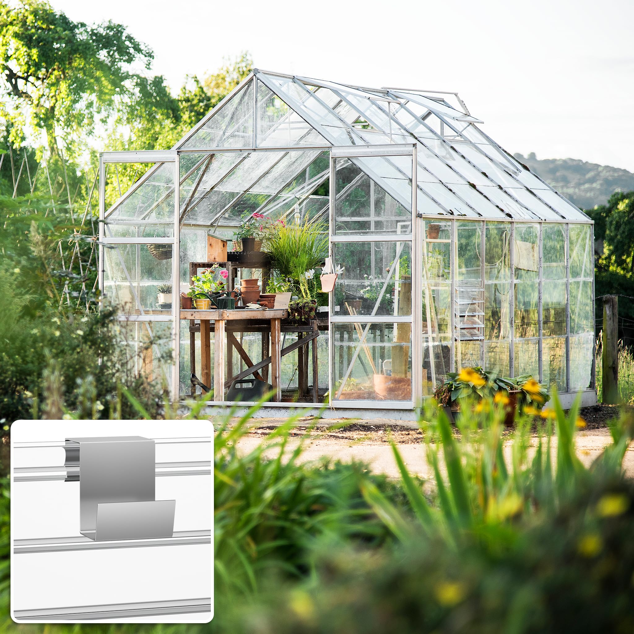 Froadp 4mm Strato del Policarbonato della Doppia Parete, 1210x605mm Spessore Set di Piastre a Nido d'ape, 14pcs Trasparente Pannello UV Resistente e Intemperie della Serra per Serra del giardino