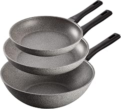 ZWILLING Terreno 3 Piece Granitium Non-Stick Frying Pan & Wok Set - All Cooktops, Oven Safe, Frying Pan Skillet, Dishwasher Safe, Made in Italy