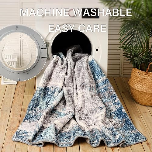 Miniatura 6 de Alfombras de área para dormitorio, sala de estar, lavables a máquina, suaves, grandes, modernas, abstractas, para comedor, alfombra antideslizante