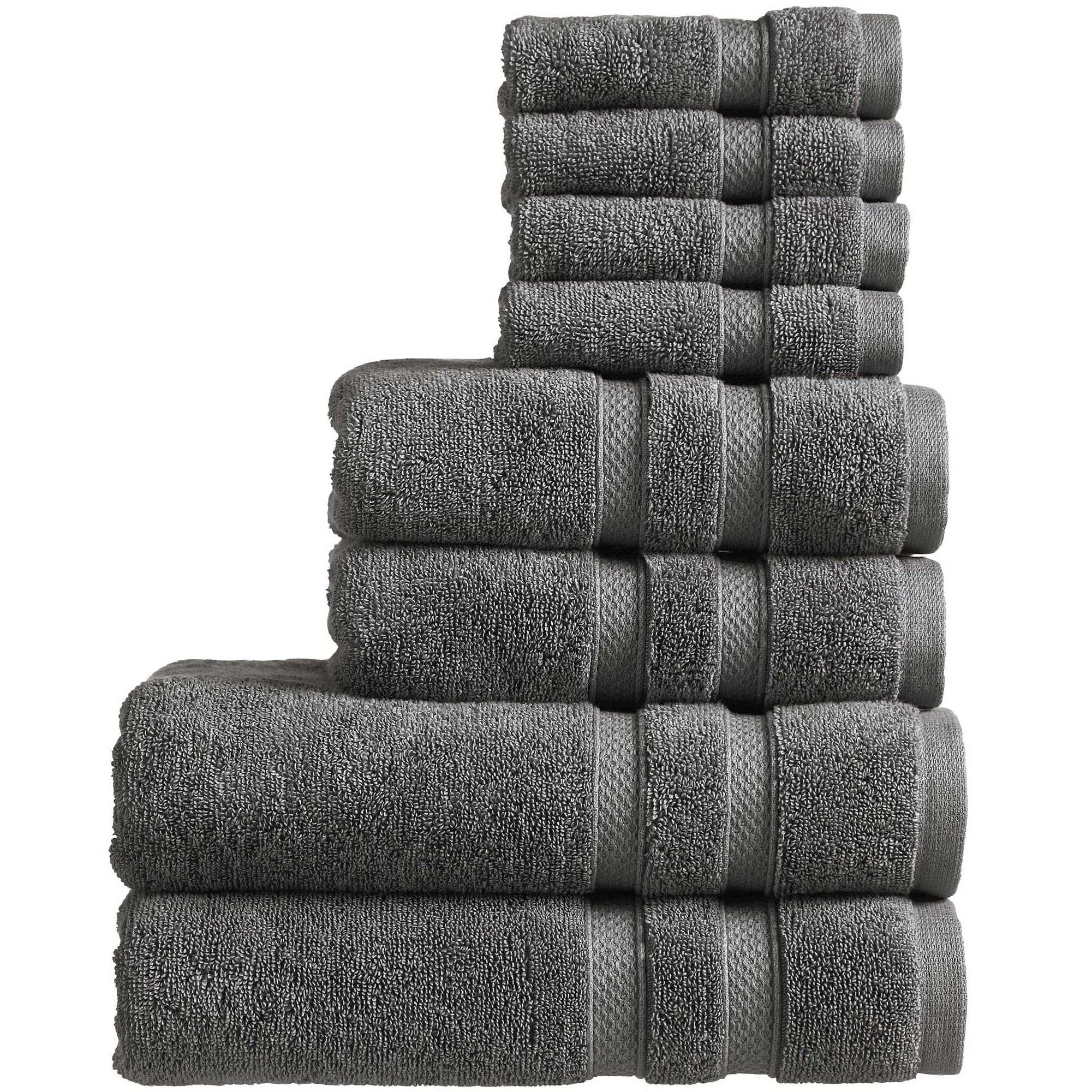 Christy Chroma Bath Towel Set | Set of 8 | 2 Bath 2 Hand 4 Face | Highly Absorbent Heavyweight 675GSM | Bold and Bright | Soft Smooth Shower Towels | 100% Cotton | Sustainably Made | Ash Grey — image 1