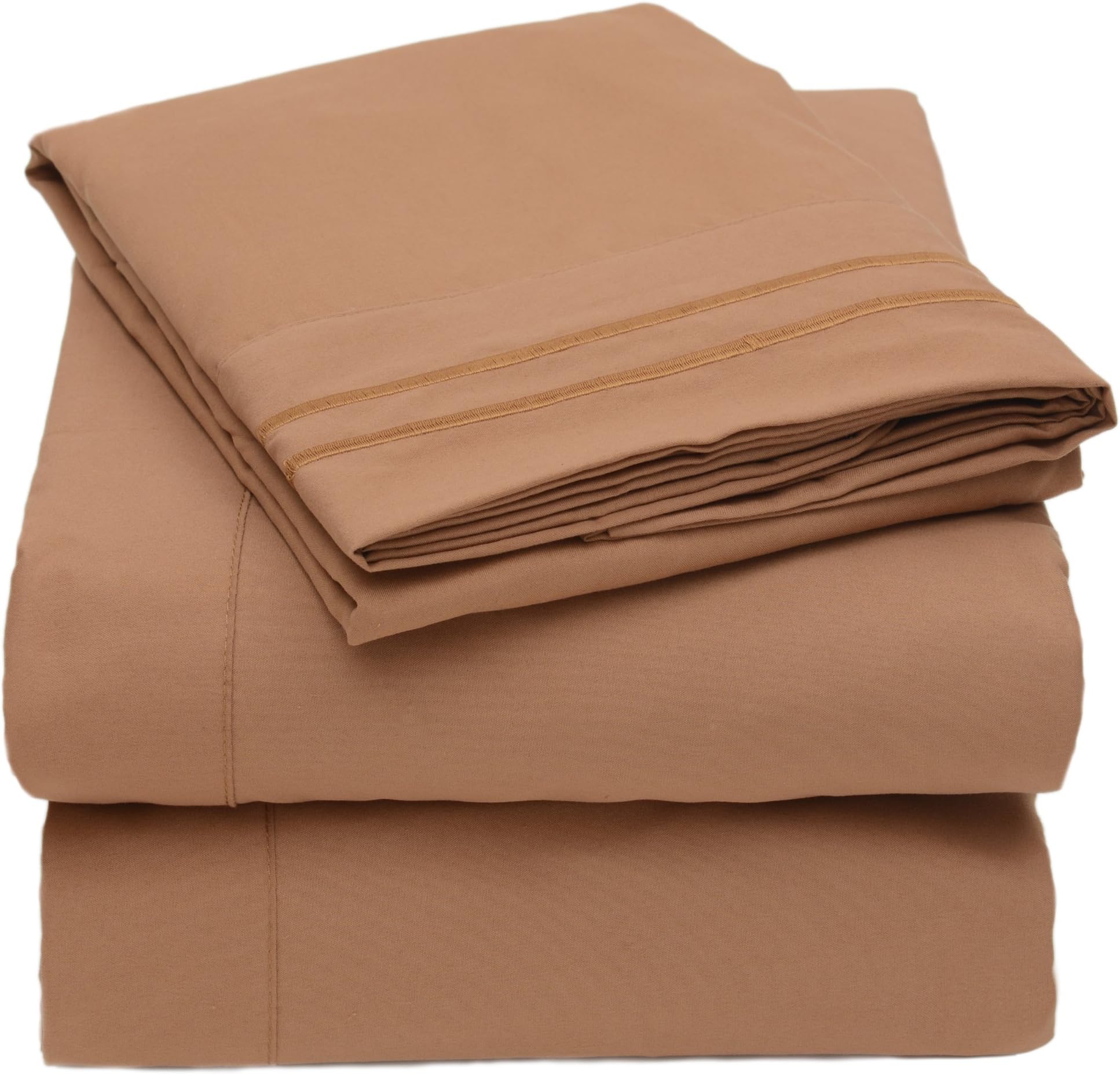 Olivia Branch 1800 Prime Collection - Soft and Cozy Sheet Sets - Wrinkle Resistant, deep Pocket, and Luxury Hotel Quality - Over in Twin, Full, Queen, King and Cal King - Queen Mocha