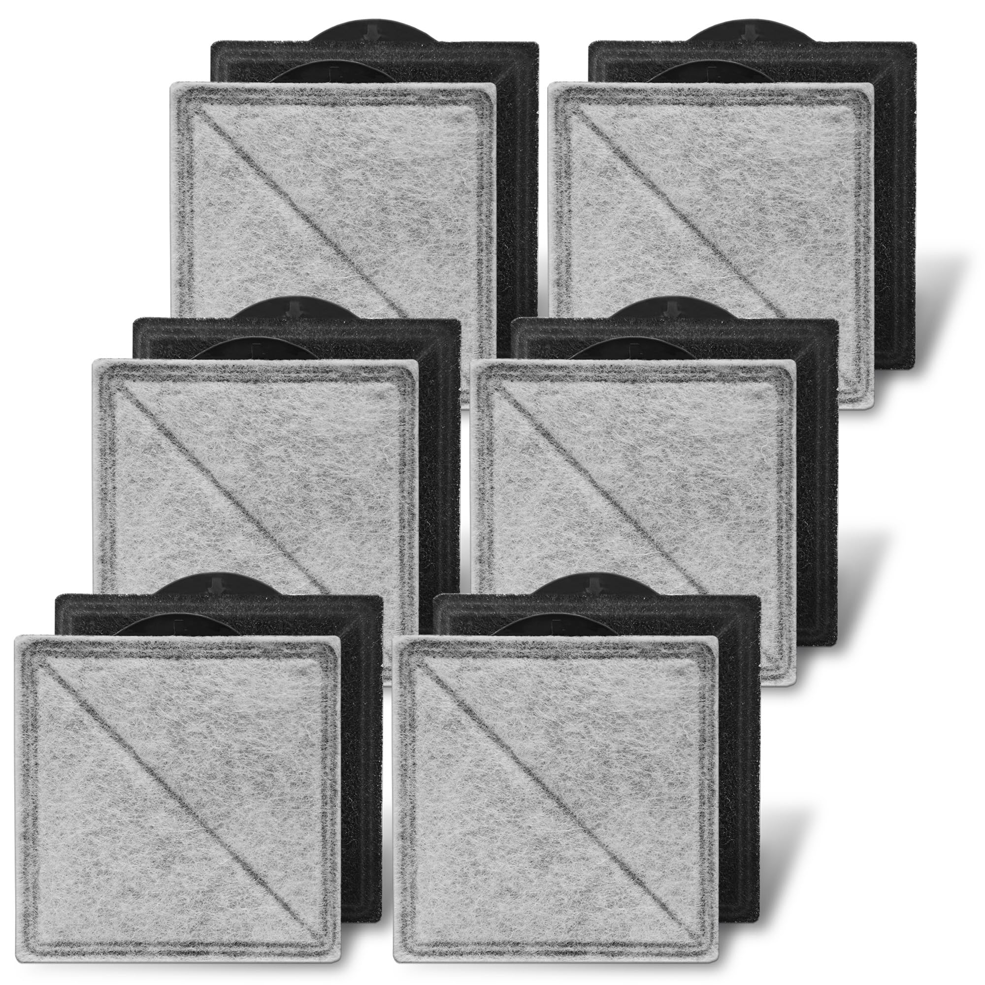 TOGGATH Cat Water Fountain Replacement Charcoal Filter Square Compatible with Petsafe Premier, Ion-X, Outlast Pumpless & Viva Pet Water Fountain,