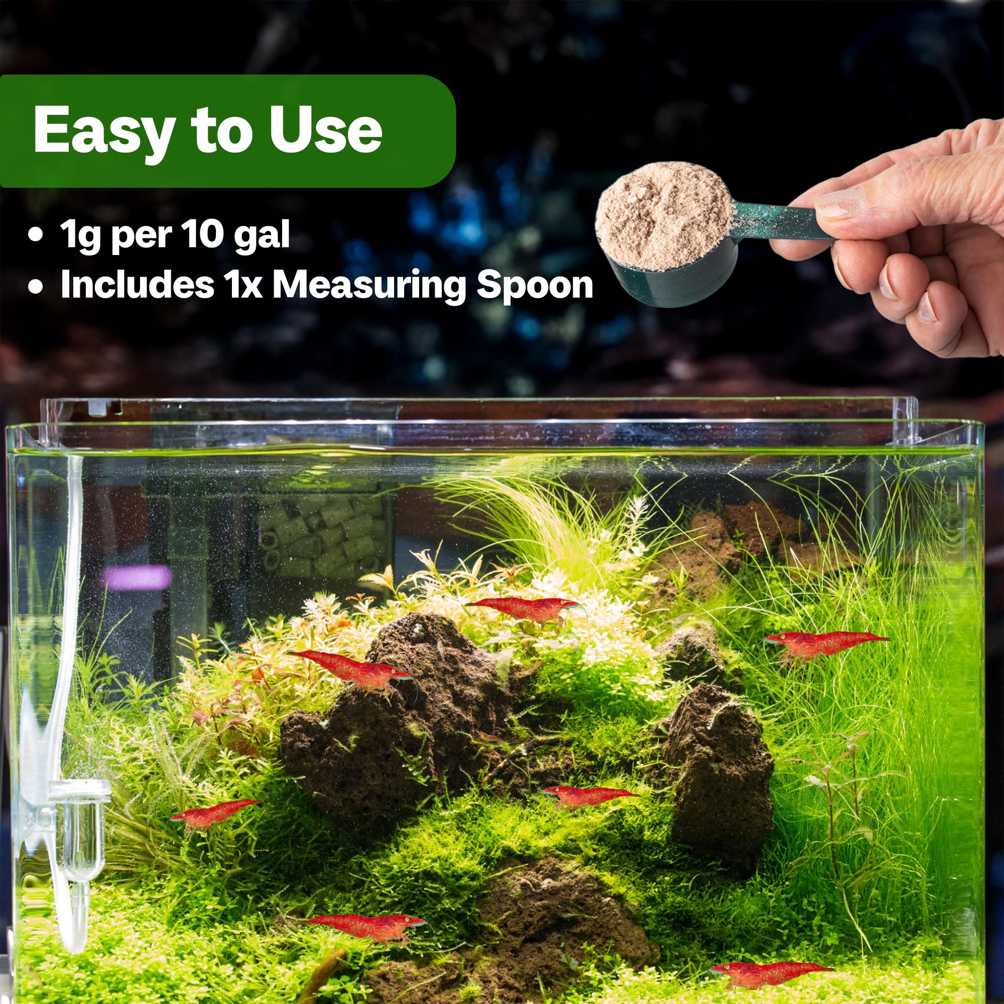 No Planaria & Hydra Trap, poudre d'équilibre pour aquarium, soutien 100 % naturel pour les problèmes causés par les intrus à corps plat, favorise une croissance saine et la reproduction des crevettes