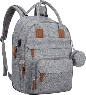 LOVEVOOK Diaper Bag Backpack, Large Travel Diaper Backpack with Portable Changing Pad Insulated Pockets, Multifunction Waterproof Diaper Nappy Bag for Mom Dad