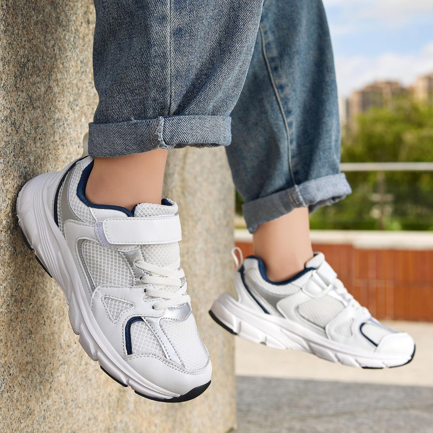Santiro Boys Sneakers Girls Tennis Shoes Kids Lightweight Non Slip Athletic Running Shoes
