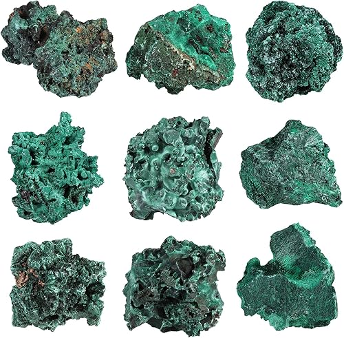 Vista 3 de mookaitedecor Ornamento mineral de cristal de malaquita natural para decoración del hogar curativo de Reiki, 7.05-10.58 oz