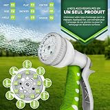 tillvex Enrouleur de Tuyau d'arrosage pour Jardin 20+2m avec support mural + poignée | Dévidoir pour tuyau avec pistolet à eau et tuyau d'arrosage | Pivotant à 180° (Vert) - 6