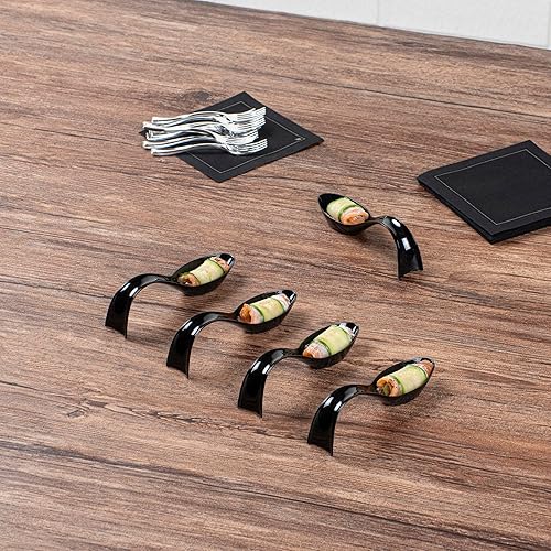 Vista 18 de Restaurantware Cucharas de lágrima de 5 pulgadas, 100 cucharas de estilete - Cucharas de degustación de plástico Seagreen desechables para bodas