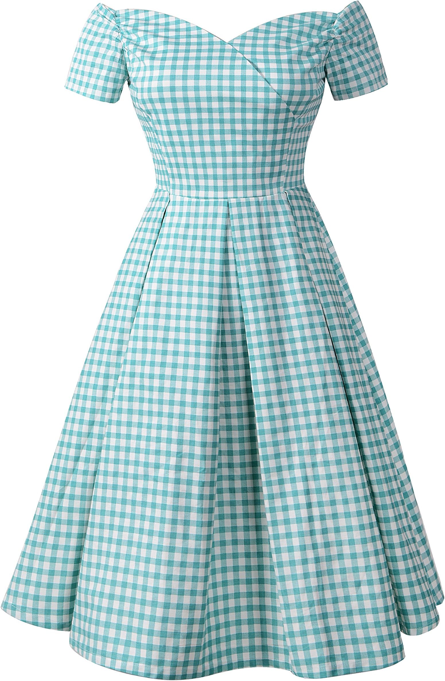 Chicanary Women's Sweetheart Neck Off Shoulder Women Vintage Dresses