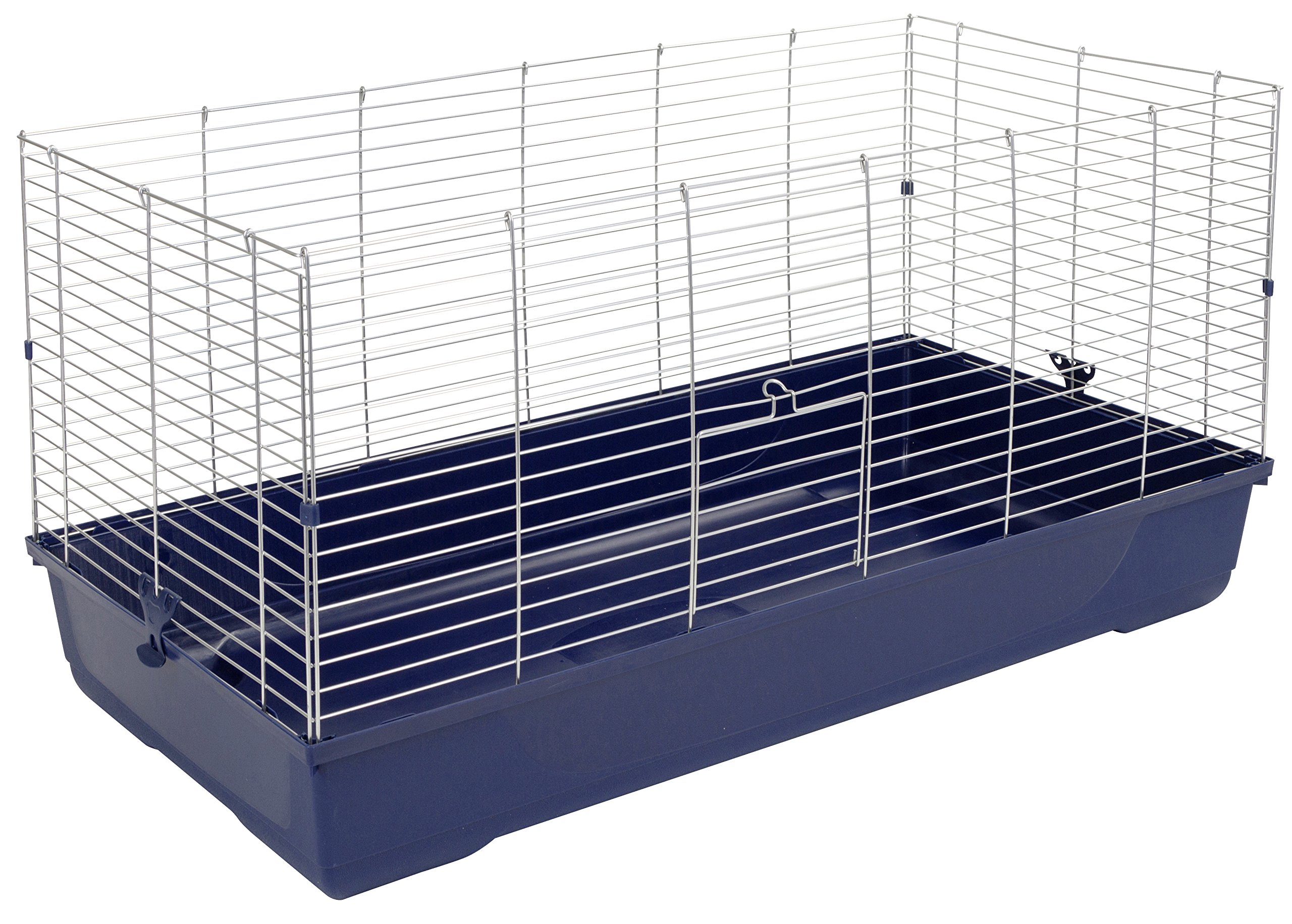 Kerbl Kleintierkäfig Maxi Baldo Twin (L x B x H 120 x 58 x 86 cm, Farbe dunkelblau, Gitterabstand 2,2 cm, mit klappbarem Gitter) 81705