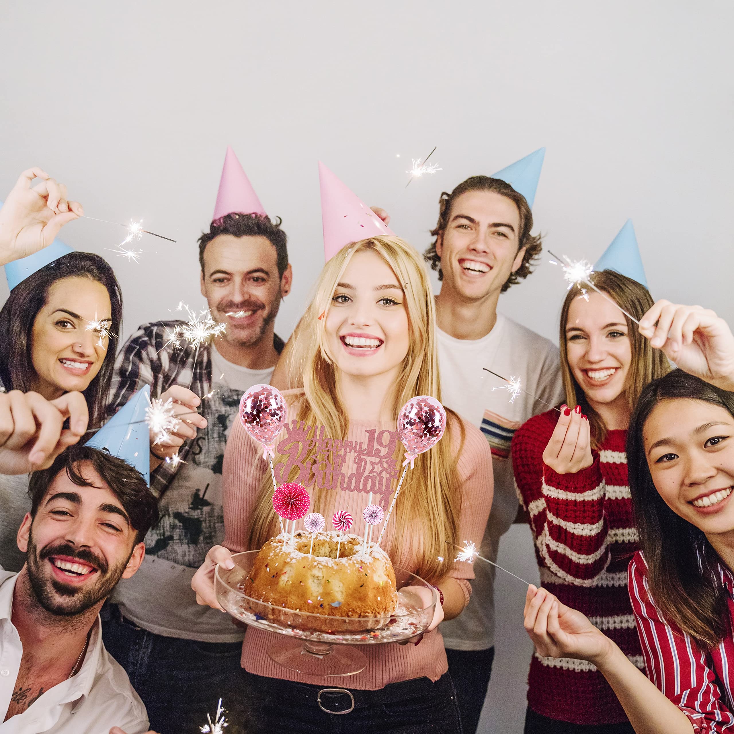 'Happy 11th Birthday' dekoracja tortu dla dziewczynki 11. urodziny 'Hello 11' ozdoba na tort różowe złoto dekoracja tortu 11 lat brokatowa dziewczyna