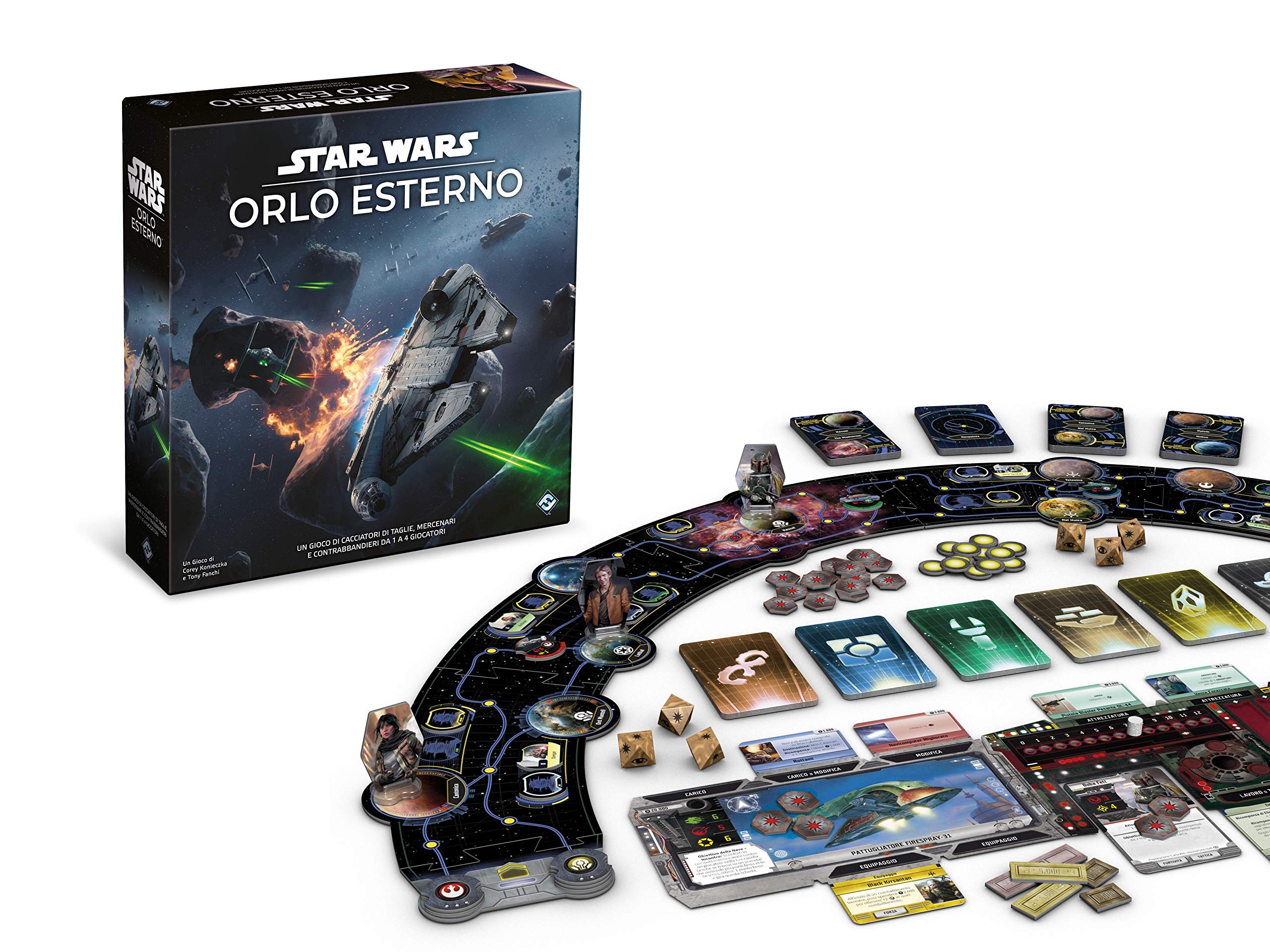 Asmodee, Star Wars: Orlo Esterno, Gioco da Tavolo, 1-4 Giocatori, 14+ Giocatori, Edizione in Italiano