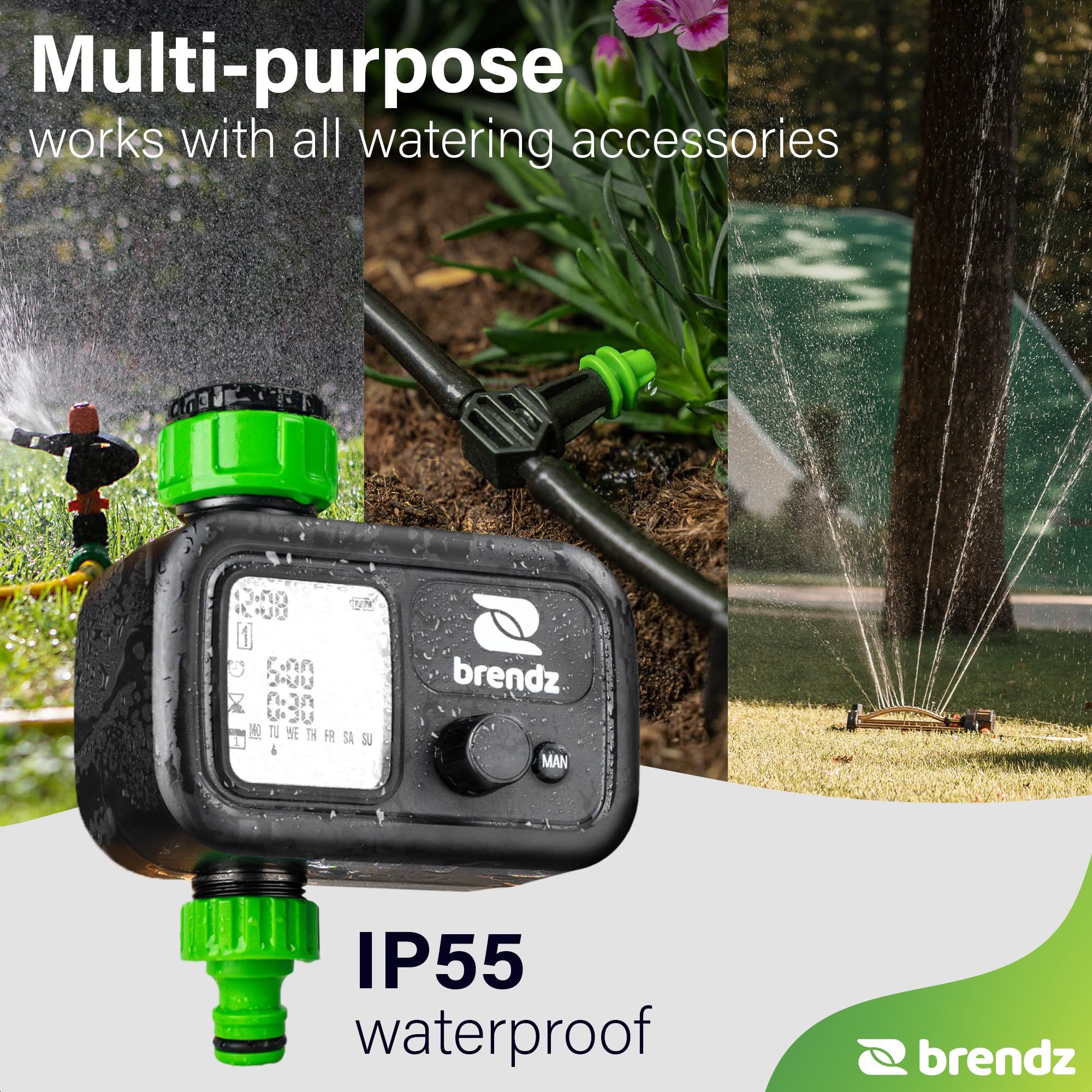 Brendz Valera & Buka - Sistema di irrigazione facile da configurare, fino a 4 programmi, display LCD, computer di irrigazione automatica per piante