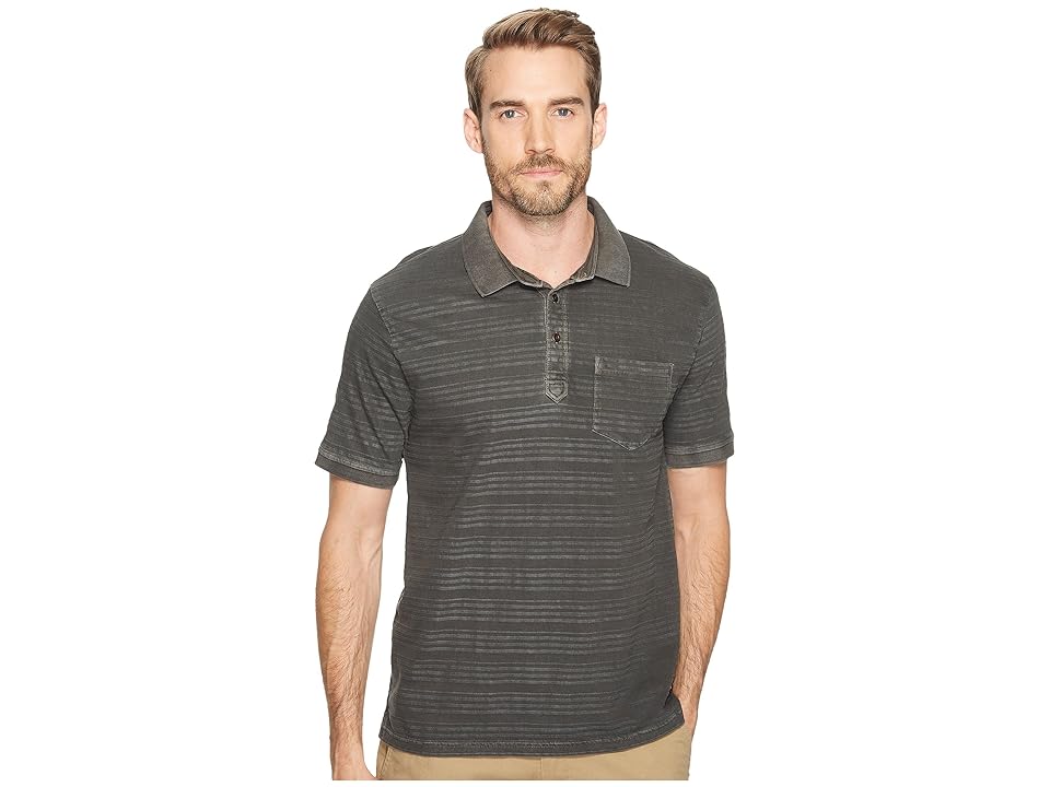 

Lucky Brand James Stripe Polo Shirt (Black Mountain) Men's Clothing